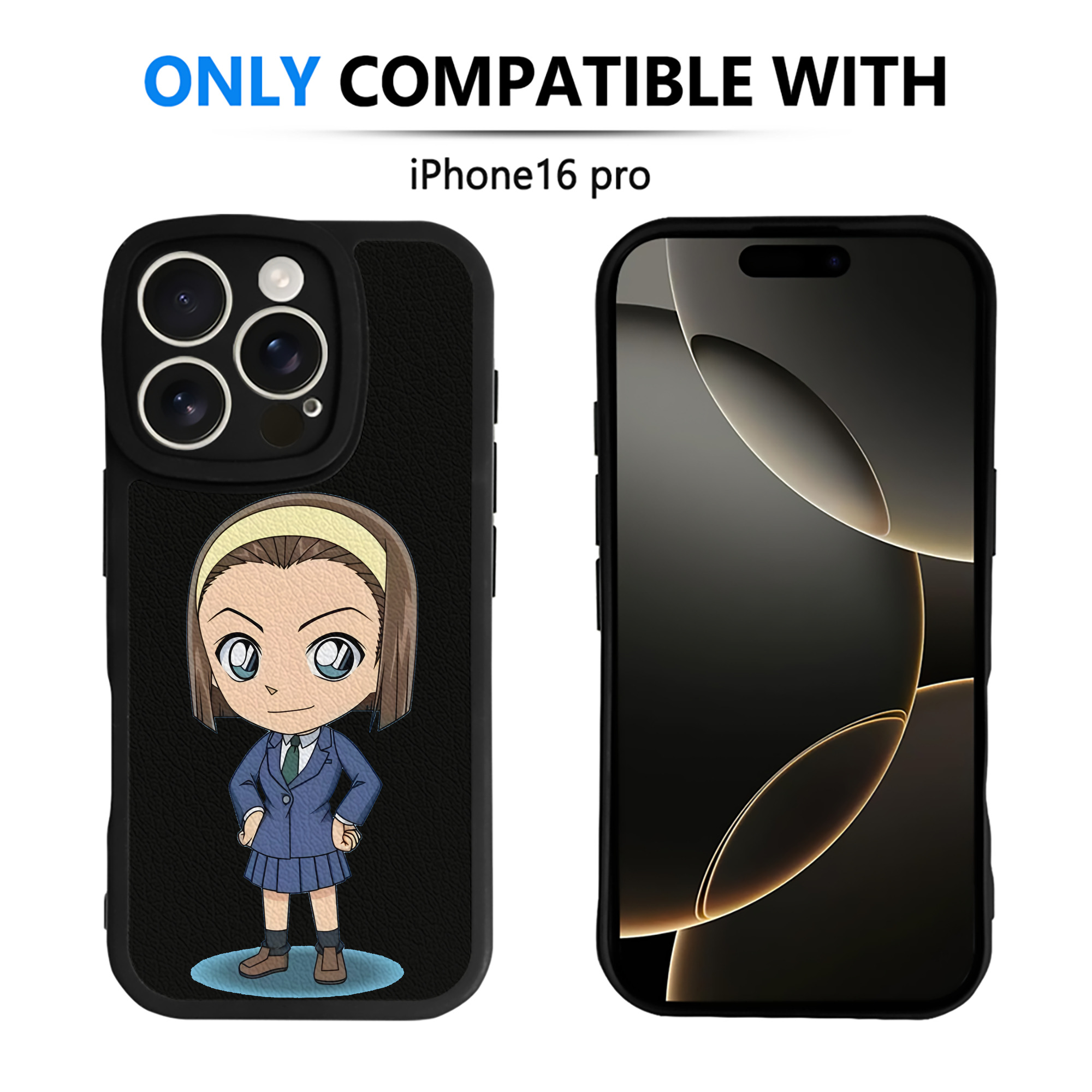 （画像用） 名探偵コナン 吉田 歩美 よしだ あゆみ Detective Conan my Yeager 【iPhone 16シリーズ対応】シリコンスマホケース（レザー調） 材質：シリコン